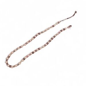 Vintage Silver and Cream Beaded Necklace